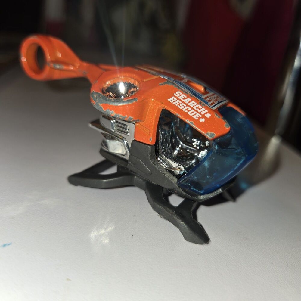 2016 Hot Wheels Ski Fi Search & Rescue Helicopter Orange 1:64 DIECAST Toy Car